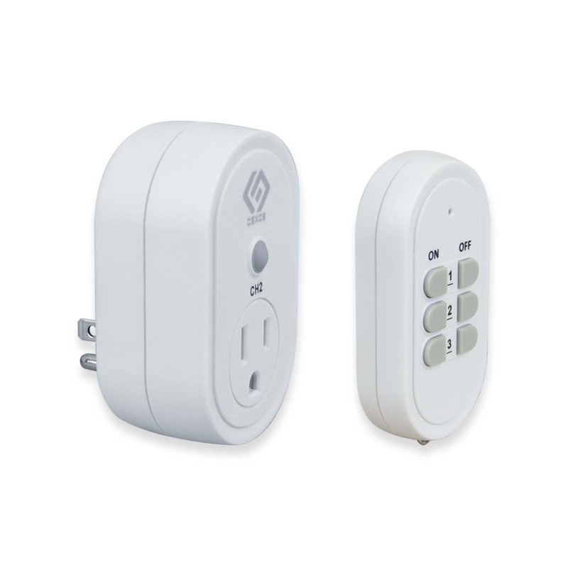 OSKOS Indoor 3 Pack Outlets with Wireless Remote Control, White.