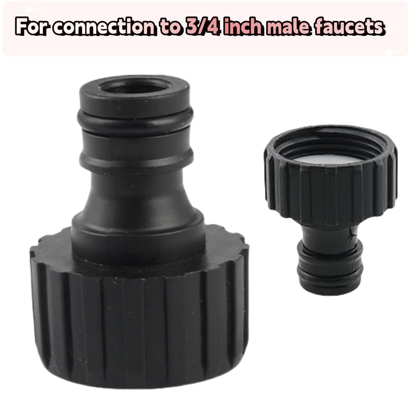 Akiuhen 3/4 inch hose connector threaded faucet adapter outdoor hose