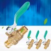 4pcs 1/4in Ball Valve Thicken Double External Thread Brass Drain