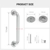 12 Inch Grab Bars for Wall Brush Nickel, Safety Shower