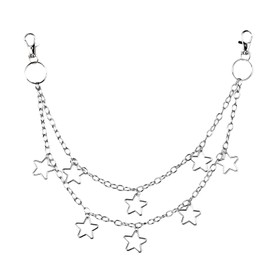 LLMSIX Star Chain Belt, Goth Pants Chain, Punk Metal Wallet Chains for Street Party Paired Men's and Women's Jewelry Accessories