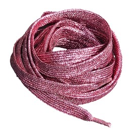 Fat-catz-copy-catz 1x Pair Flat Glittering Pink Coloured Shoe Laces Canvas Sneaker Shoelace, 115cm length