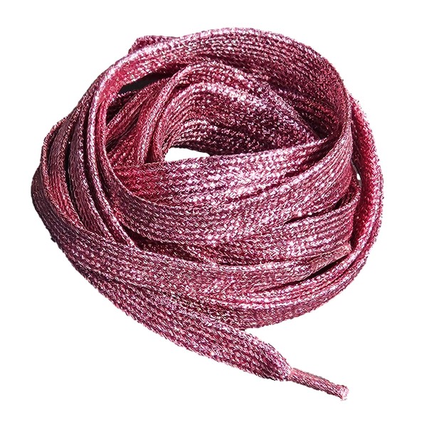 Fat-catz-copy-catz 1x Pair Flat Glittering Pink Coloured Shoe Laces Canvas