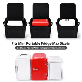 OURHZTB Mini Storage Bag for 4/6Liter Portable Refrigerator Outdoor Travel Multifunctional Storage Case Bag (Black)
