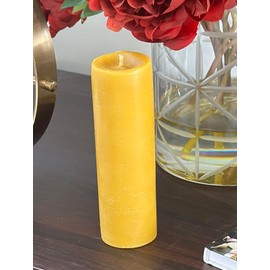 Handmade 100% Natural Pure Beeswax Pillar Candle 2" x 6" Cotton Wick, Smokeless Burning 30 hrs