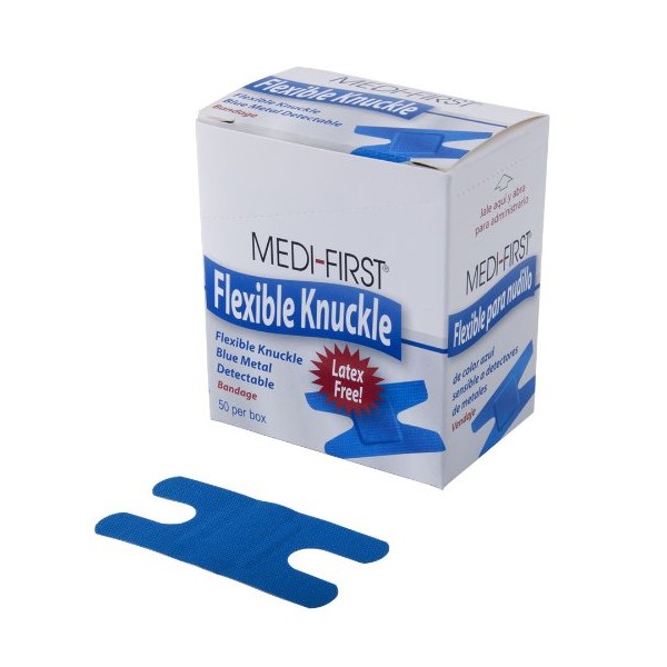 Medique Blue Metal Detectable Woven Knuckle Bandages 50/Box