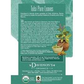 Davidson's Organics, Tulsi Pure Leaves, 8-count Tea Bags, Pack of 12