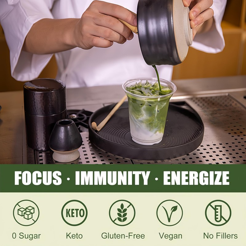 Ceremonial Grade Matcha Green Tea Premium Mushroom Matcha Powder |