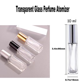 Rowcay Mini Perfume Atomizer 10ml Refillable Glass Perfume Bottles Empty Spray Bottles for Travel Fine Mist Sprayer for Toiletries Sample Dispenser (15 Pcs Silver)