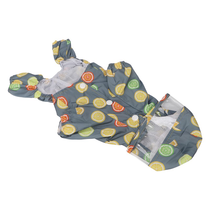 Dog Raincoat Hooded Reflective Windproof Breathable Lightweight Pet Rain Jacket