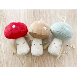 MON AMI Woodland Mushroom Christmas Ornaments – 5” Each, 3 Pcs Assorted, Cute Hanging Pendant, Holiday Home Décor, Christmas Decorations, Nursery Décor