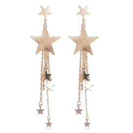 Star Earrings Dangle Earrings for Women Gold Silver Colorful Sparkle Rhinestone Star Tassel Drop Ear Stud Statement Jewelry Birthday Gifts
