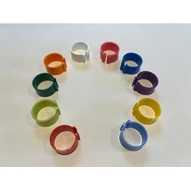 S M Pet Supplies 25 x 16 mm Reusable Clip On Leg Rings for Chickens, Ducks, Hens, Poultry, Large Fowl (Mixed)