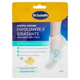 Dr. Scholl's Maschera Piedi Esfoliante e Idratante Doppia Azione, Peeling per Calli e Pelle Secca e Ruvida, Calze Trattamento con Urea e AHA, Piedi Lisci e Morbidi fino a 4 Settimane, 1 Paio