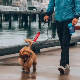 Cgvovgr Rescue I Need Space Funny Red Dog Leash Sleeve Wrap Dog Walking Accessory - Pet Birthday Gift - Gift for Dog Owner and Lover