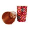 Rastogi Handicrafts Pure Copper Glass Tumblers Hand Painting Art Work