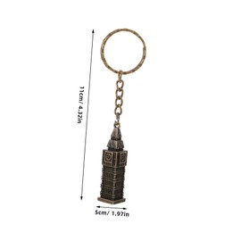 Healeved Keychain Miniature Clock Tower Souvenir British Style Key Ring Durable Metal Travel Accessory for Handbag Decoration Party Favors