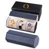 QWATCHBANDS Napa Leather Watch Rolls for Men - Hexagon Triple