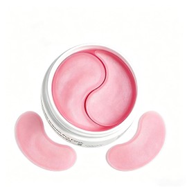 Pink Peptide Collagen Hydrogel Eye Patches, Under Eye Masks, 60 Patches | Firming and Depuffing Korean Skincare to Puffy Eyes, Dark Circles, Eye Bags, Wrinkles and Fine Lines, Niacinamide Caffeine