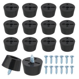 PATIKIL Rubber Feet Furniture Feet Pads 15x12x8mm Anti-Vibration Anti-Slip Bumper 3mm Screw-in Round Black Pad Rubber Bottom Legs for Electronics, Furniture, Cutting Board, Chair, Cabinet, Sofa, Set