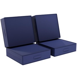 AOFEITE 2 PCS Outdoor Water-Resistant Olefin Deep Seat Cushion Set, 23 x 26 x 6 Inch Weather and Fade Resistant Patio Furniture Chair Cushion, Thickened Sofa Seat Pad with Straps, Dark Blue