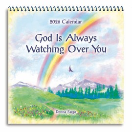 Blue Mountain Arts 2026 Wall Calendar — God Is Always Watching Over You by Donna Fargo | Faith-Based Gift of Encouragement | 12-Month, 7.5 x 7.5 Inches