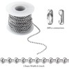 Topacket 66Feet Ball Bead Chain Black Stainless Steel Dog Tag