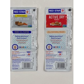 Red Star Instant Quick Rise Yeast and Active Dry Yeast, 2 packs of each (4 packs Total)