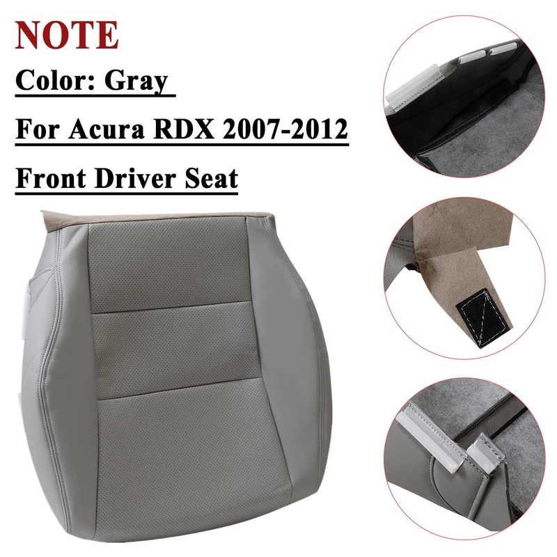 NLQR Front Driver Bottom Replacement Seat Cover Gray Microfiber Leather