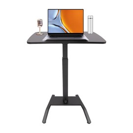ZAWAYINE Mobile Standing Desk Height Adjustable Rolling Desk,28-42.5 inch Standing Lifting Desk with 2 Wheels Lectern Podium Workstation Presentation Trolley Ergonomic Top Platform Tilt (Black)