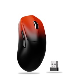 EWEADN X23Pro Wireless Gaming Mouse, 59g Ultra-Lightweight, 800mAh Rechargeable Mouse, PAW3311 Sensor, 12000 DPI, Tri-Mode Wireless Mouses with 6 Programmable Buttons, Grip Tape, for PC/Mac, Black-red