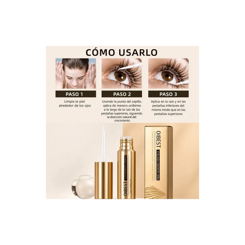 Serum Crecimiento De Pestañas Largas, Gruesas, Fortalecedor