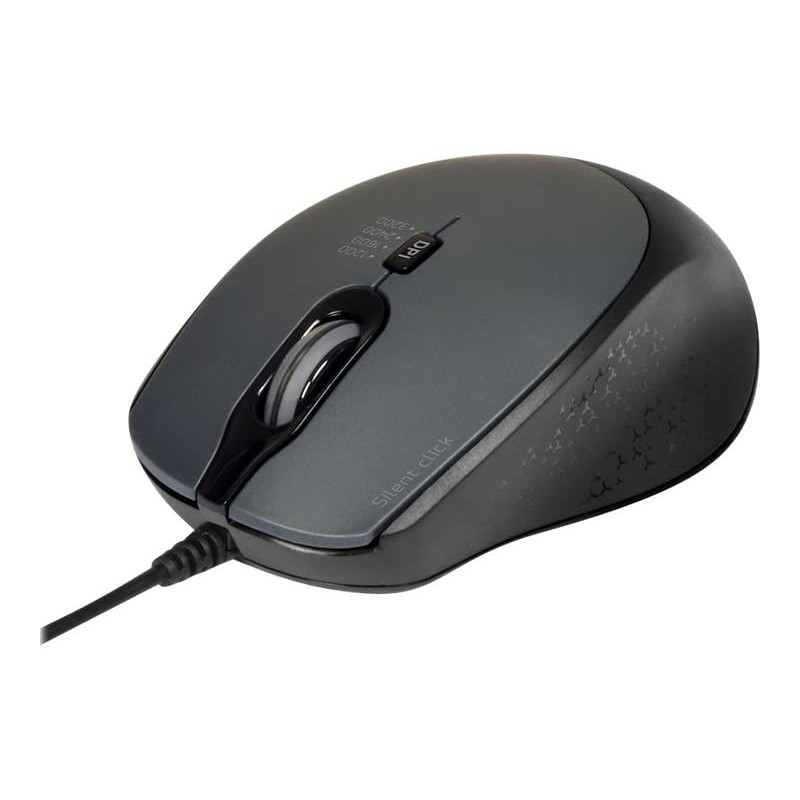 Port Connect Silent, optische USB-A/USB-C Maus, 3600 DPI, schwarz