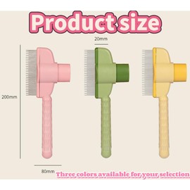 Liahelianx Self-Cleaning Pet Deshedding Tool & Flea Comb-Hypoallergenic Grooming Brush with Release Button, Stainless Steel Teeth for Short/Long Hair Cats&Dogs (Green)