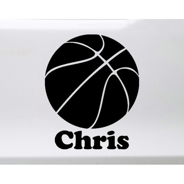 Minglewood Trading Black - Basketball Vinyl Decal with Personalized Name