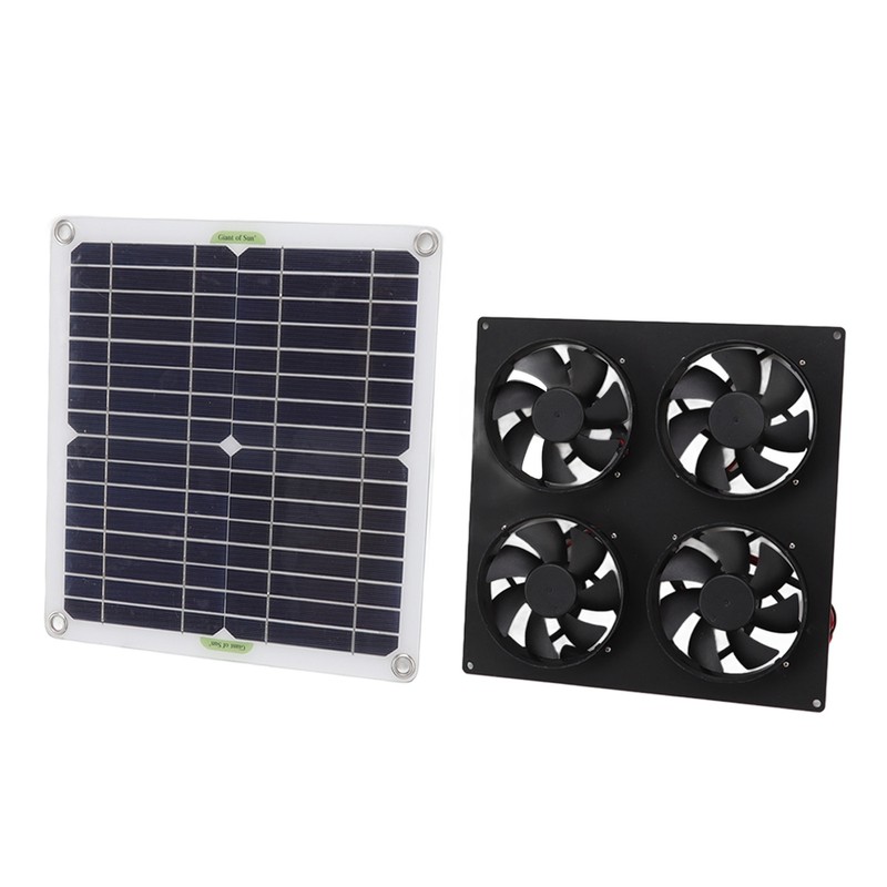 Solar Panel Fan Kit Monocrystalline Silicon Solar Panel Weatherproof 4