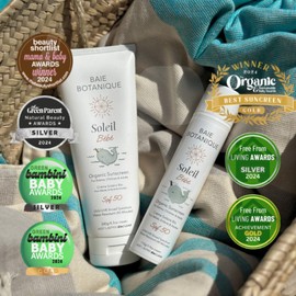 Baie Botanique NEW - Baie Botanique Soleil Bb - Organic Non-Toxic Mineral Baby & Children Sunscreen SPF 50 - Sunflower & Jojoba - Unscented - Natural - Vegan - No White Cast - Reef Safe - UVA/UVB - 110g