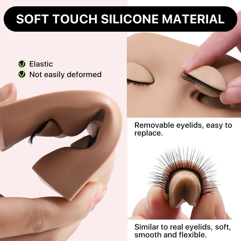 Pretty memory 2 Layer Lash Mannequin Head, Realistic Eyelash Mannequin