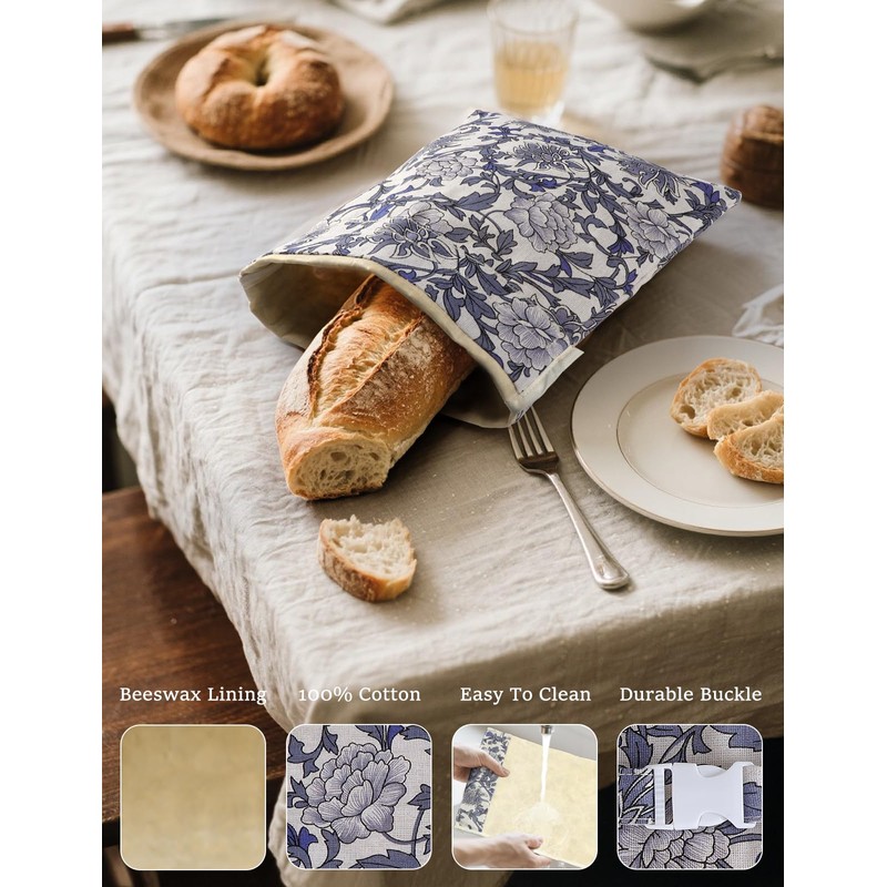 Reusable Bread Bags for Homemade Bread, 2 Pack XL Cotton