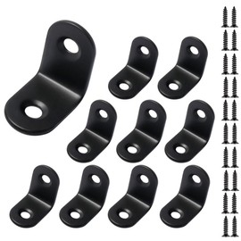 Pack of 10 Angle Connectors, Stainless Steel Angle Metal Angle 90 Degree L Shape Furniture Angle Small Angle Metal with 20 Screws for Wood Furniture Table Chair (25 x 25 x 16 mm)