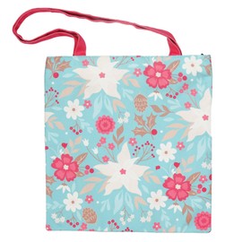 Marubhumi Aesthetic Tote Bag with Zipper Reusable Shoulder Bag for Women Lady Canvas Cotton Tote Bag - Casual Vacation, Shopping, Work, Gym (Flower)