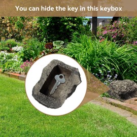 Cyrank Outdoor Rock Stone Hide a Key, Key Fake Rock Looking Rock Fake Rock Key Holder Fake Rock Key Hider Outside Decoration Waterproof Dustproof Real Stone/Pine Nuts Shape Safe Stone Key Box (Stone)