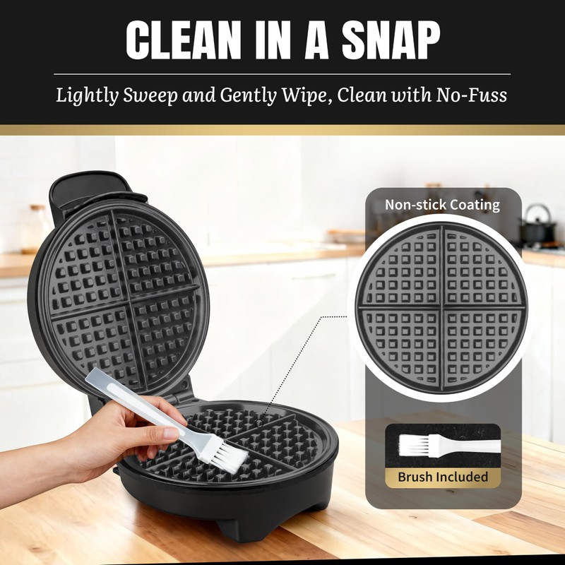 FineMade 7 Inches Classic Waffle Maker Machine, belgian waffle maker