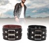 2pcs Wide PU Leather Bracelet Wrist Cuffs Punk Cuff Bracelet