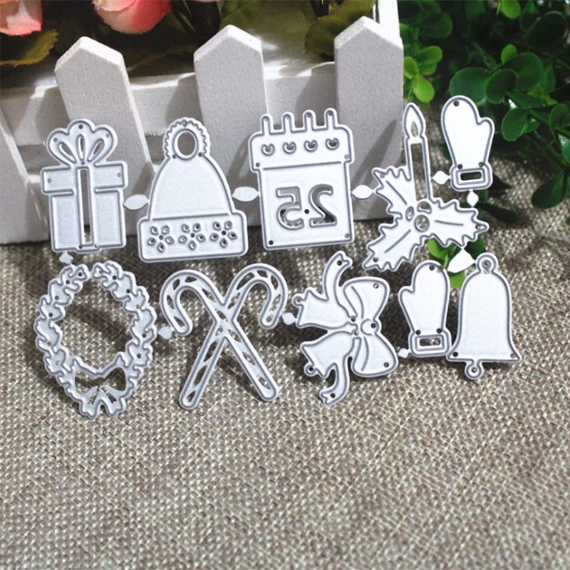 SEIWEI Christmas Embossing Folders Stencil Christmas Cutting Dies Snowflake Deer
