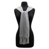 Luxury Divas Silver Lightweight Mesh Metallic Scarf
