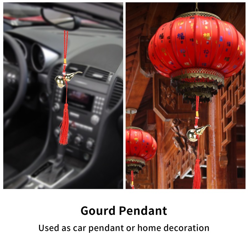 Gourd Pendant Brass Material Calabash Shape Decoration Auspicious Crafts with