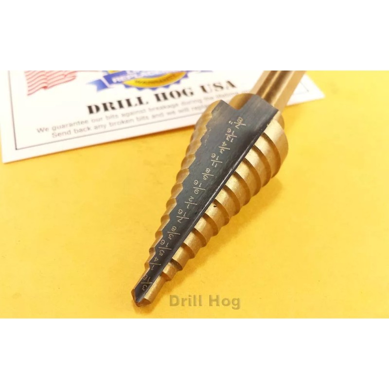 Drill Hog 3/16"-7/8" Step Drill Bit Reamer UNIBIT Step Bit