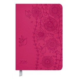 Timer Soft Touch pink 2026: Terminplaner in Lederoptik. Terminkalender mit Wochenübersicht und Lesezeichenband. Taschenkalender im Format: 11 x 16 cm