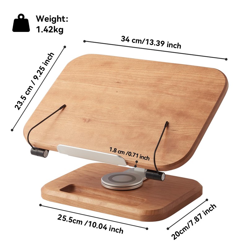 Book Stand for Reading, Mayhas Adjustable Book Holder with 360°